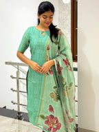 Floral Printed Kurti with Dupatta