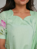 Elegant Floral Kurti with Dupatta