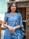 Premium munga silk self stiched kurti set with jacquard weaving dupatta