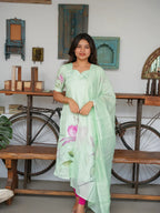Elegant Floral Kurti with Dupatta