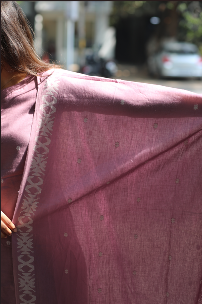 Pure Cotton Handloom Jamdani 3-Piece Set