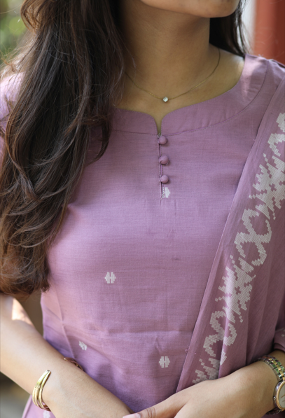 Pure Cotton Handloom Jamdani 3-Piece Set