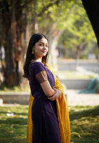 Mangalagiri co-ord set, paired with a delicately woven zari dupatta.