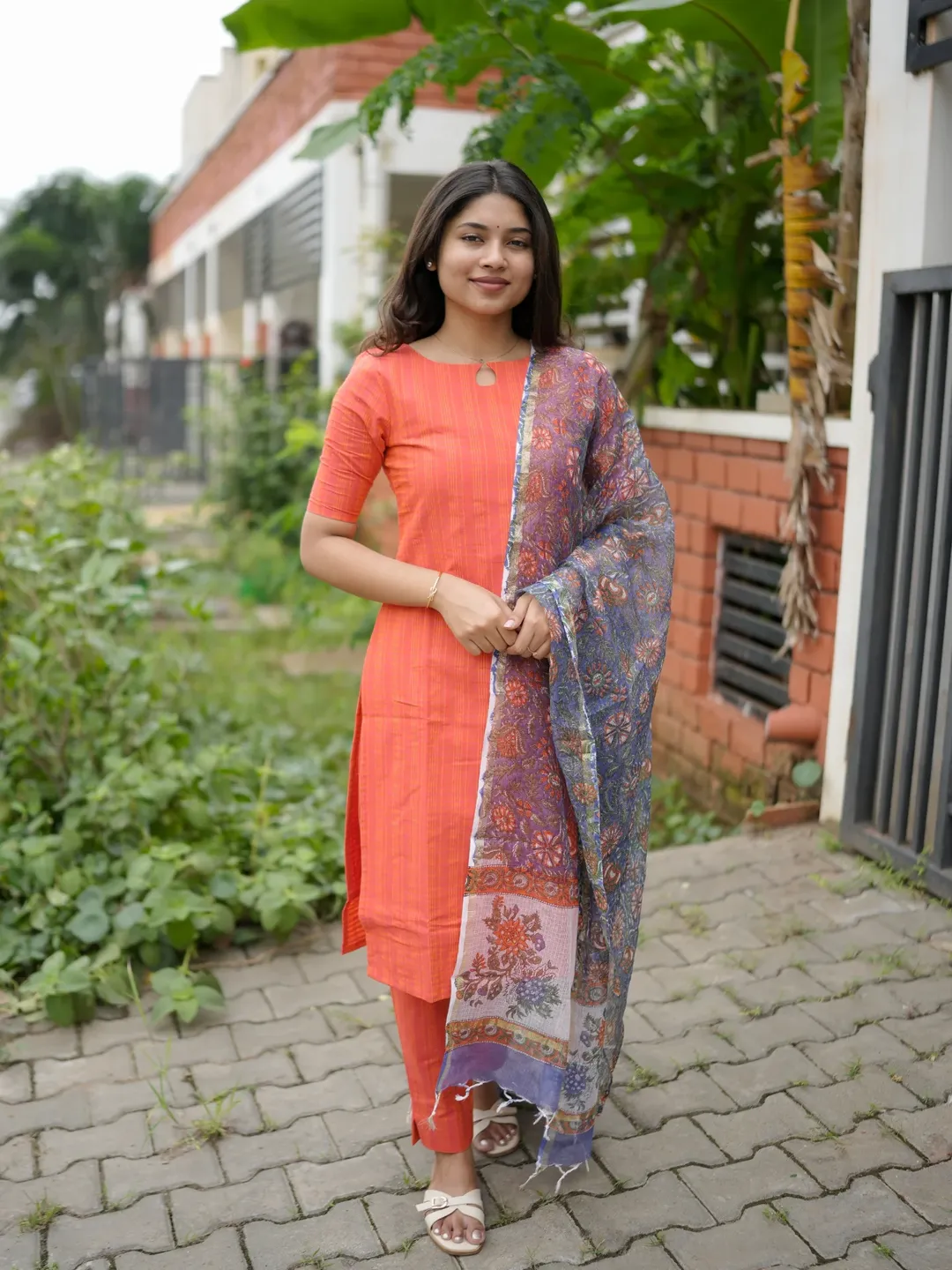 cotton co ord set with beautiful kota doria dupatta