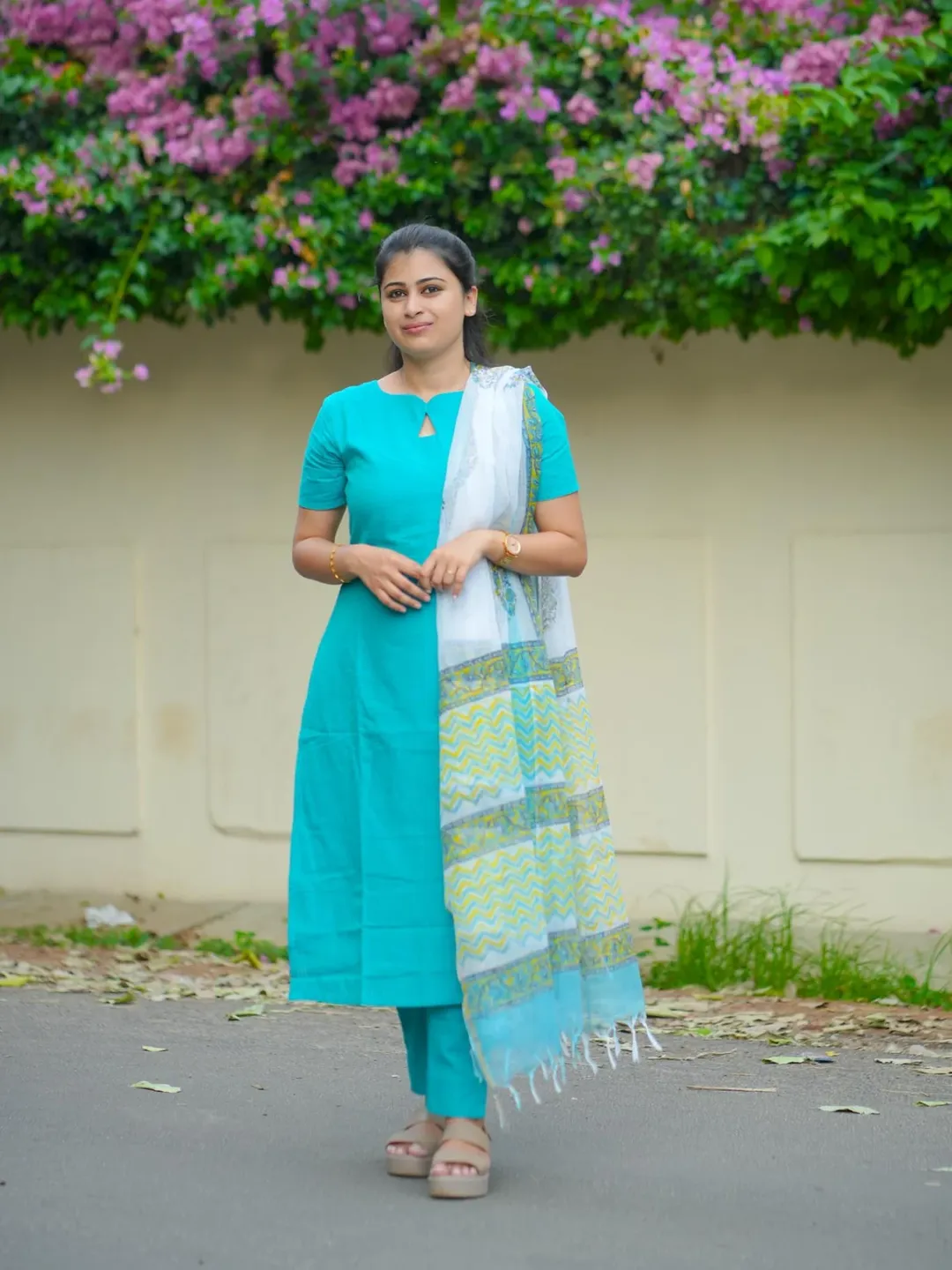 Dobby cotton co ord set with beautiful kota doria dupatta