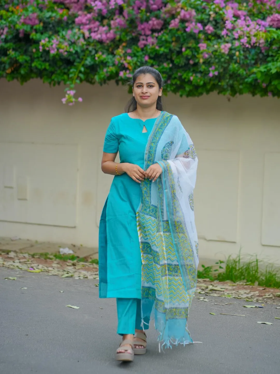 Dobby cotton co ord set with beautiful kota doria dupatta - Image 3