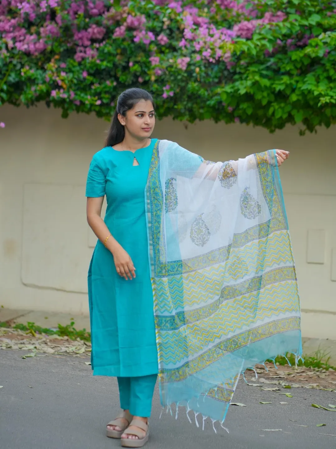 Dobby cotton co ord set with beautiful kota doria dupatta - Image 4